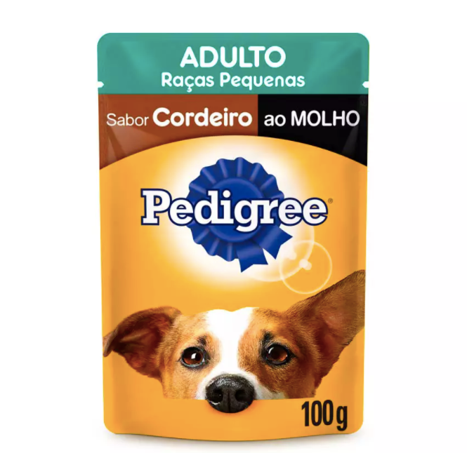 Ração Úmida Pedigree Sachê Vital Pro para Cães Adultos de Raças Pequenas Sabor Cordeiro ao Molho - 100g - Petily