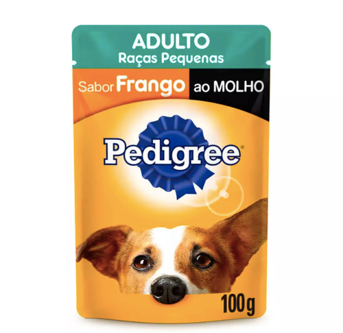 Ração Úmida Pedigree Sachê Vital Pro para Cães Adultos de Raças Pequenas Sabor Frango ao Molho - 100g - Petily