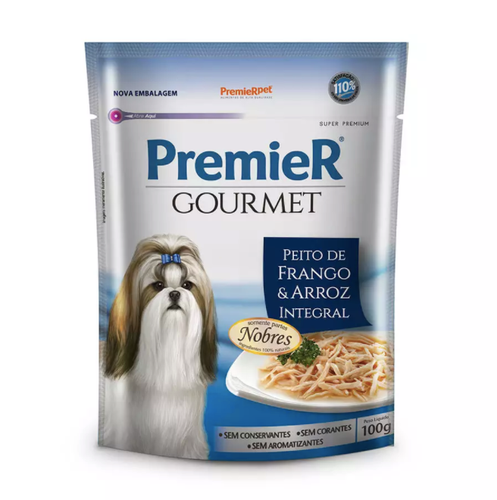 Ração Úmida Premier Gourmet Para Cães sabor Peito de Frango e Arroz integral  pet shop niterói