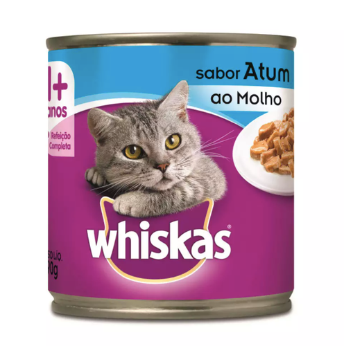 Ração Úmida Whiskas Lata para Gatos Adultos Sabor Atum ao Molho - 290g pet shop niteroi