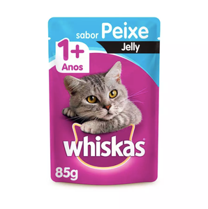 Ração Úmida Whiskas Sachê Jelly para Gatos Adultos Sabor Peixe pet shop niterói