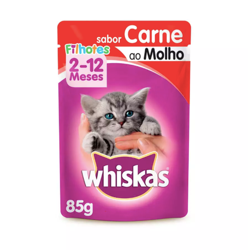 Ração Úmida Whiskas Sachê para Gatos Filhotes Sabor Carne ao Molho  pet shop niterói