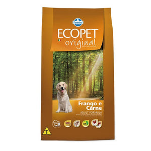 Ração Ecopet Original para Cães Adultos Sabor Frango e Carne - Petily
