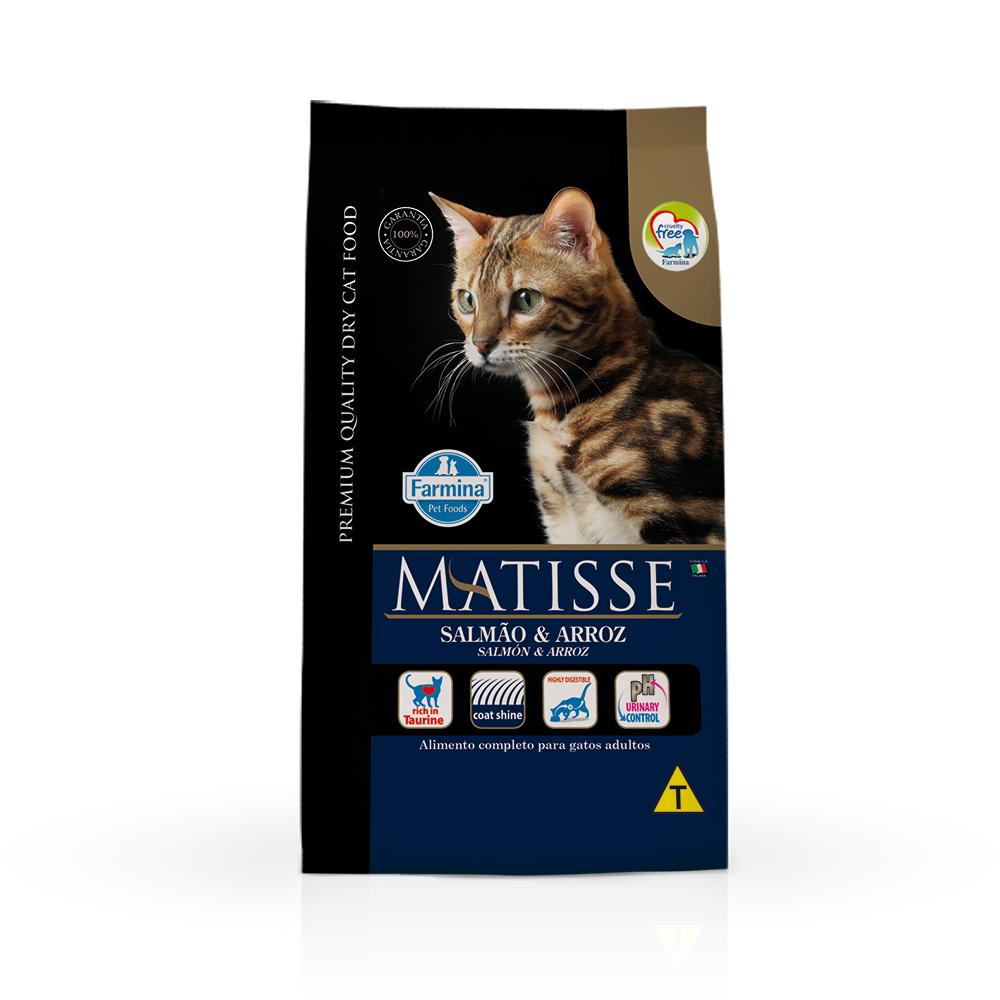 Ração Farmina Matisse para Gatos Adultos Sabor Salmão e Arroz - Petily