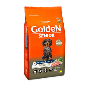 Ração Golden Fórmula Mini Bits Senior para Cães Adultos de Pequeno Porte Sabor Frango e Arroz - Petily