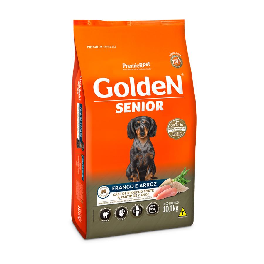 Ração Golden Fórmula Mini Bits Senior para Cães Adultos de Pequeno Porte Sabor Frango e Arroz - Petily