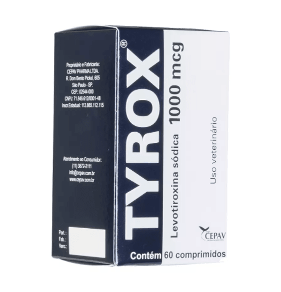Repositor Hormonal Tyrox Cepav 1000mcg - 60 comprimidos pet shop niteroi