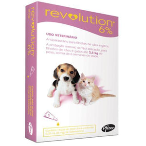 Revolution Zoetis 6% 0.25ml para Filhotes de Cães e Gatos de até 2,5Kg - Petily