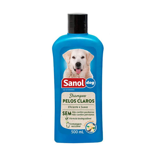 Shampoo Sanol Dog para Cães de Pelos Claros - 500ml