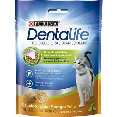 Snack Purina Dentalife para Gatos Sabor Frango 40g - Petily