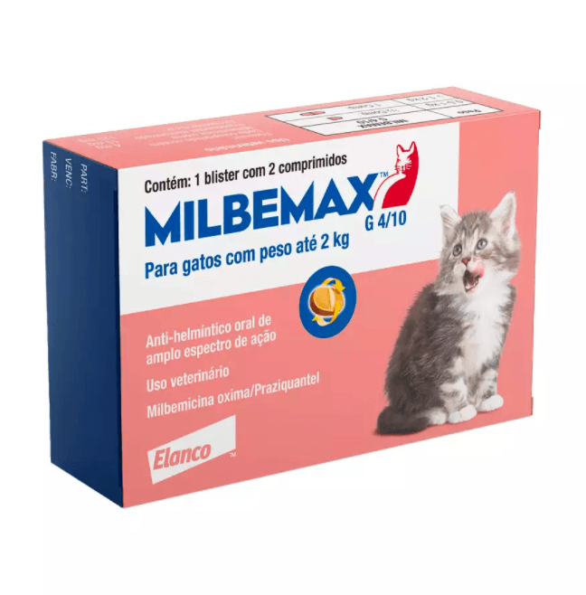 Vermífugo Milbemax para Gatos 4/10mg petshop niterói