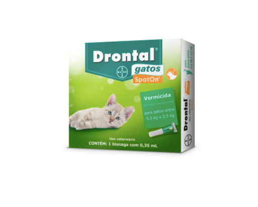 Medicamento Drontal Gatos SpotOn 0,35ml - entre 0,5kg e 2,5kg