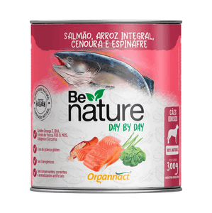 Ração Úmida Organnact Be Nature Day By Day para Cães Idosos Sabor Salmão, Arroz Integral, Cenoura e Espinafre 300 g