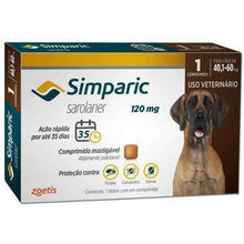 Carregar imagem no visualizador da galeria, Antipulgas Simparic 120 mg para cães 40,1 a 60 kg - Zoetis