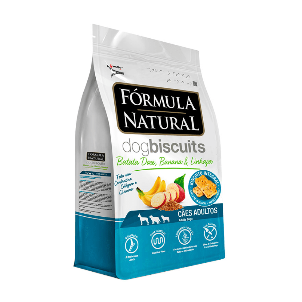 Biscoitos Fórmula Natural Dog Biscuits para Cães de Adultos de Médio e Grande Porte Sabor Batata Doce 250g