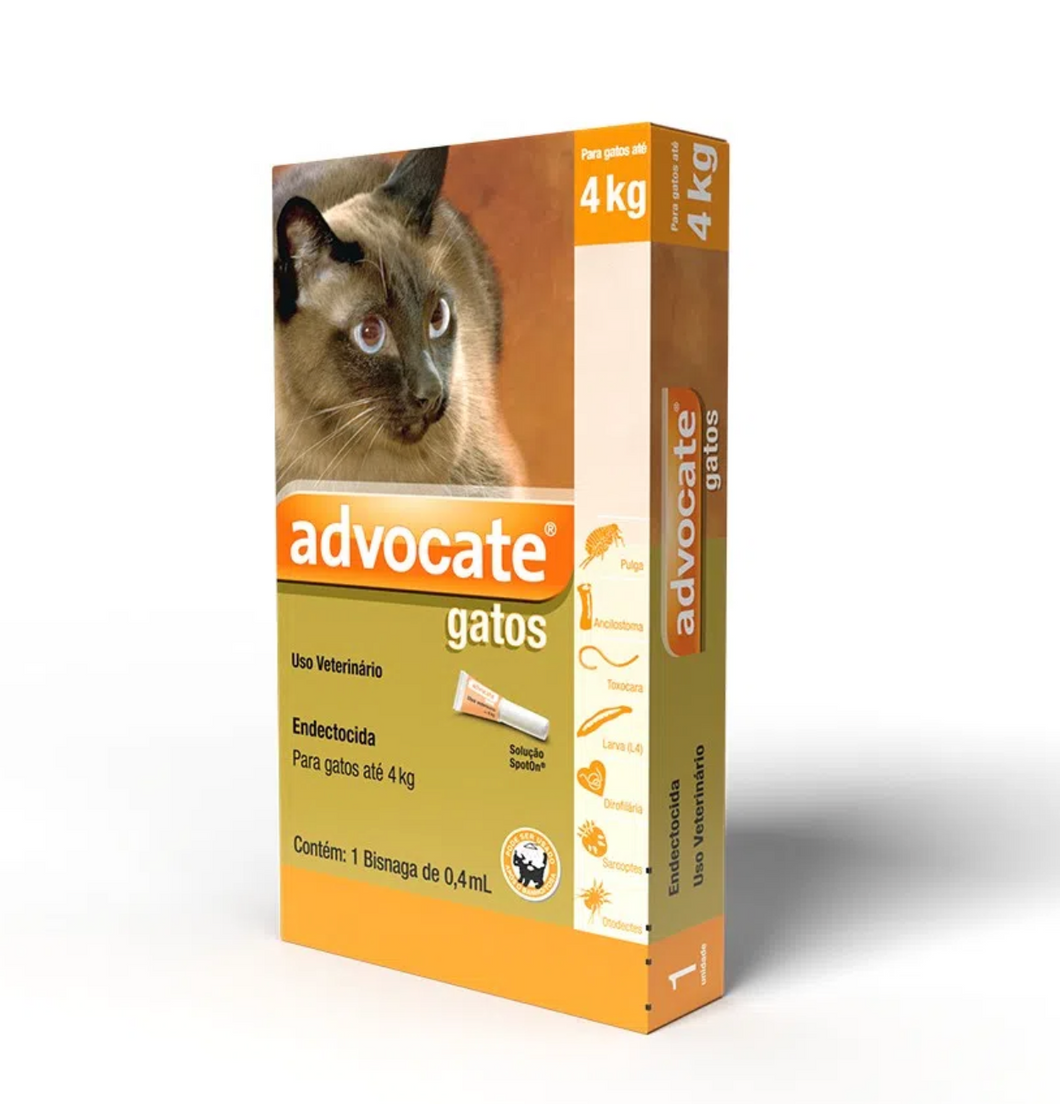 Antipulgas Advocate para Gatos de até 4kg 0,4ml