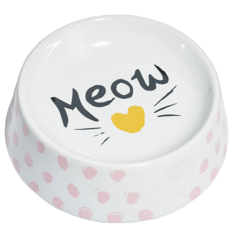 Comedouro de Cerâmica para Gatos Meow - Rosa