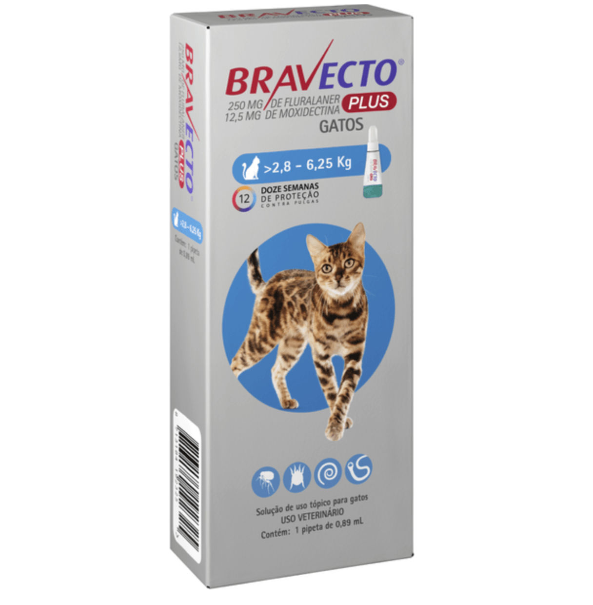 Antipulgas Bravecto MSD Transdermal Gatos 6,25 a 12,5kg - Pet Here