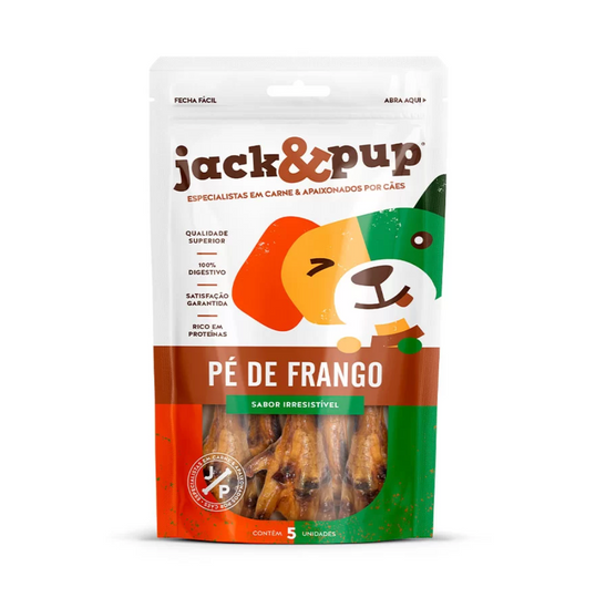Petisco Jack&Pup Pé de Frango para Cães de Porte Grande (5 unidades)