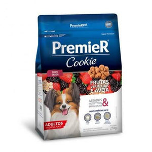 Biscoito Premier Cookie para Cães Adultos Sabor Frutas Vermelhas e Aveia 250g - Petily