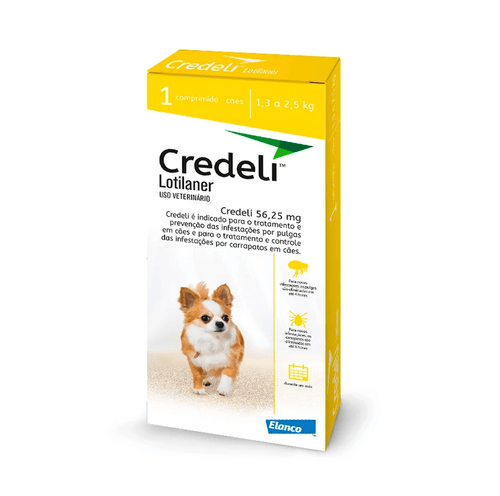 Antipulgas Credeli Elanco para Cães 1,3 a 2,5kg - 1 comprimido