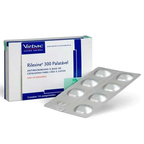 Rilexine Palatável Virbac 300mg - Blíster com 7 comprimidos