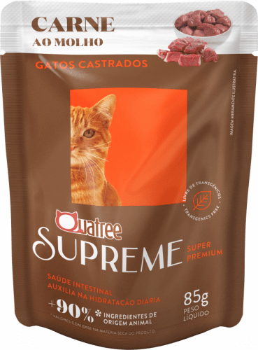 Ração úmida Quatree Supreme para Gatos Castrados - Carne