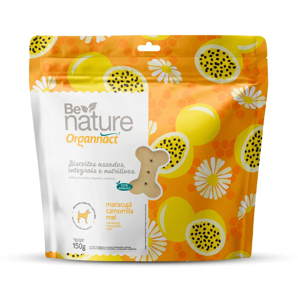 Biscoito Para Cães Be Nature Organnact Maracujá 150gr