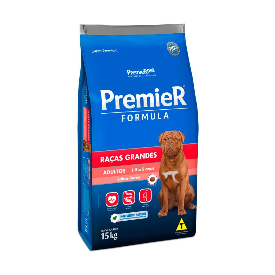 Ração Premier para Cães Adultos de Raças Grandes Sabor Carne 15kg - Petily