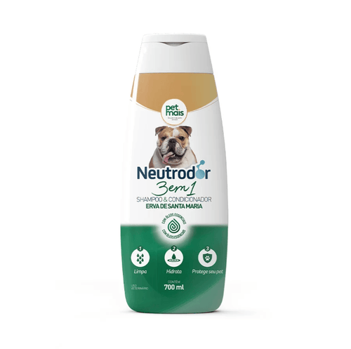 Shampoo & Condicionador Antipulgas Petmais 3 em 1 Erva de Santa Maria Neutrodor 700ml